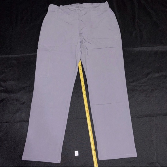 AllHeart Size Medium-P Unisex Drawstring Scrub Pants Straight Leg Gray - Picture 7 of 8